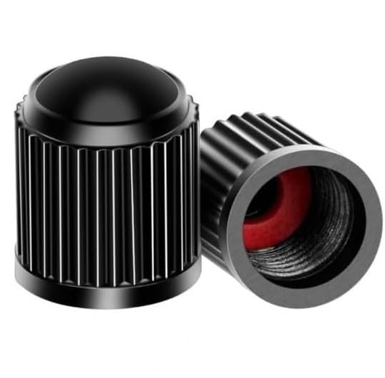 Lot de 10 Bouchons pour Valve avec Joint D'Etanchéité - Plastique Noir - Etanche - Voiture, Camion, Vélo, Moto ... Standard - Universel - Roue et Pneu -...