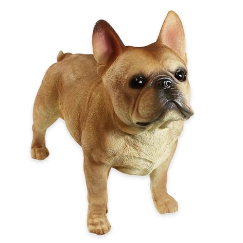 colourliving Hunde Figur Bulldogge Figur stehend französische Bulldogge Deko Hundefiguren lebensecht