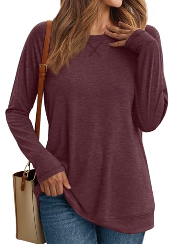 Image of AUTOMET Womens Long Sleeve Crewneck Shirts Fall Tops