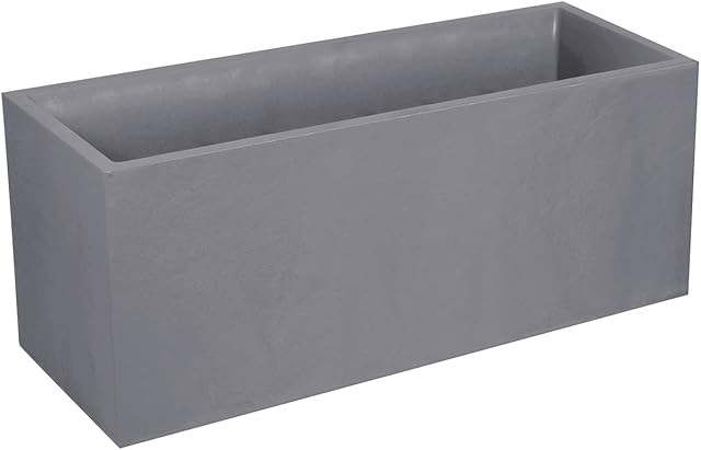 EDA Plastiques Jardiniere 100 "98 Volcania L, Volcania, Pebble Grey, 99,5x39,5x43,5 cm 13731 G. Gl x1