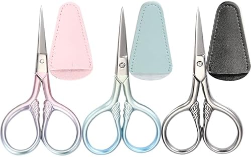 3 Pack Compact Multi-Purpose Grooming Scissors, Stainless Steel, ...