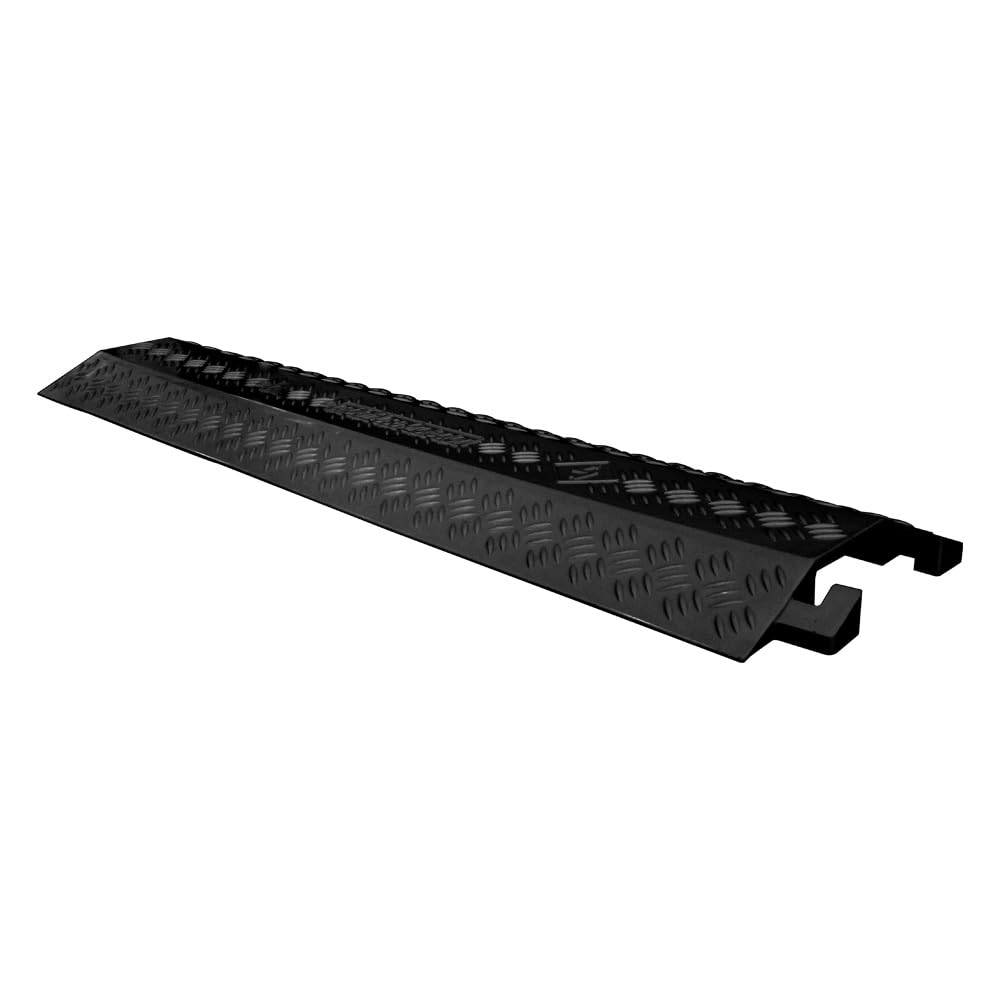 Plastic Cable Protector 100x 10CM | Black Cable Ramp with Channel Size 25x 15MM | Drop Over Cable Cover for Indoor | Floor Wire Concealment Ramp with Anti-Slip Surface