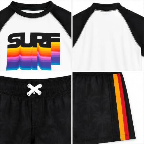 Image of iXtreme Boys Swim Set - 2 Piece Rash Guard Short Sleeve Swim Shirt and Boys Swim Trunks for Infants Toddlers & Big Boys