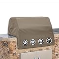 Covers & all Built-in Grill Cover Made of 12 Oz Waterproof Fabric with Air Pocket & Elastic for Snug Fit (32" W x 26" D x 24" H, Beige)