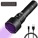 TATTU U2S Linterna UV 365nm Luz Ultravioleta con ZWB2 Filtro, Recargable 10W Lámpara Negra LED con Cable de Carga Micro USB