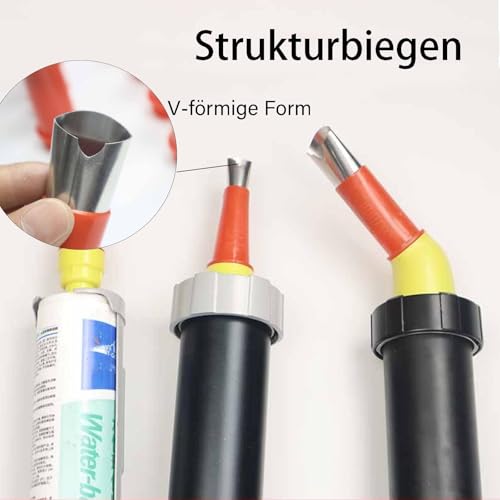 31 Stück Edelstahl Dichtungsdüse Sets, Kartuschenspitzen, Silikonspitzen, Silikonspritze, Silikon Spitzen, Kartuschenspitze, Küche, Badezimmer, Fenster, Türen Schönheit
