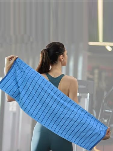 Image of NAUTICA Combo Set Gym Towel + Bottle | 3 PC Set- 1 Single WALL Bottle + 2 PCS Hand Towel | Combo Set for Gym, Yoga, Running & Training | NAVYBLUE