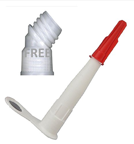 12 Spare Silicone NOZZLES with RESEALABLE RED Cap for Mastic,Caulk and Adhesive USE with Standard 290 300 and 310ML CARTRIDGES Plus ONE Free 45 Degree Elbow