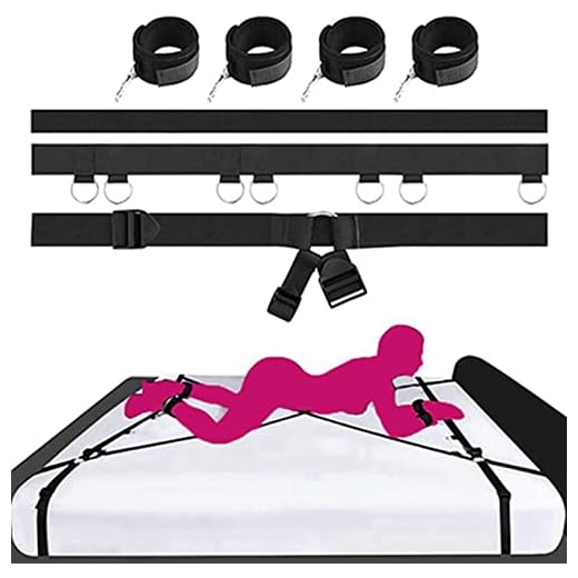BEBITZ Sex-Bondage-Set, Fesseln-Set Sex-Handschellen und -Fesseln King- oder Queen-Bett-Handgelenk-Fußfesseln Enge Bett-Fesseln Handschlaufen-Fesseln SM-Gameplay-Tools für Sex-Straps für Erwachsene