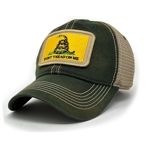 Gadsden Don't Tread on Me Flag Patch Trucker Hat, Green