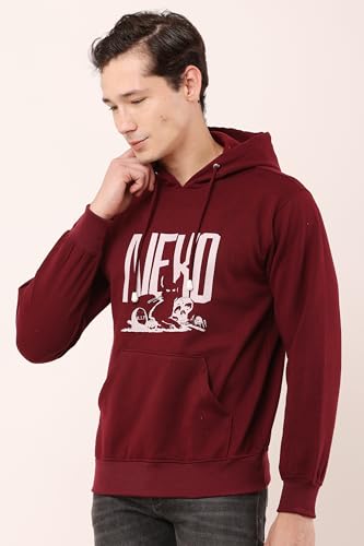 Image of GWADI'S Men's Printed Long Sleeves Fleece Hooded Neck Winter Wear Hoodie with Front Kangaroo Pocket