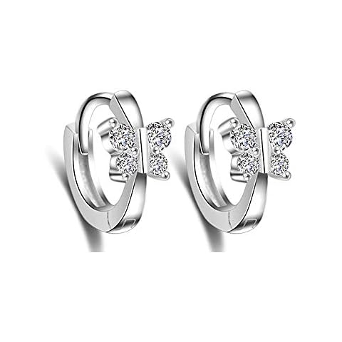 Sterling Silver Butterfly Sleeper Hoop Earrings Cover