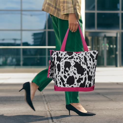 Image of NGIL Medium Top Zipper Closure Canvas Tote Bag with Attached Matching Coin Purse For Moms and Nurses