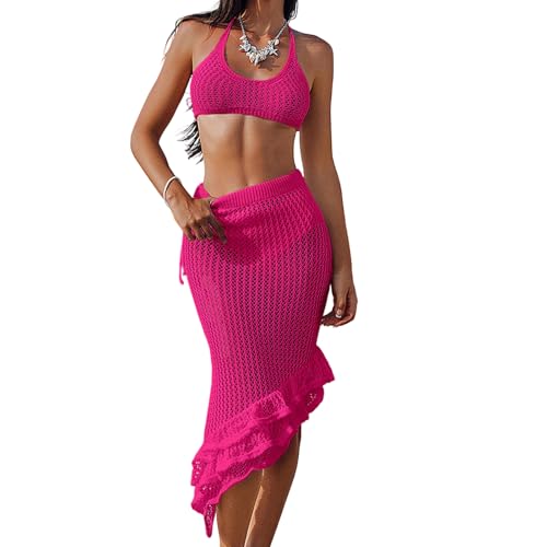 Maillot de bain tankini femme avec jupe à volants et couverture réglable