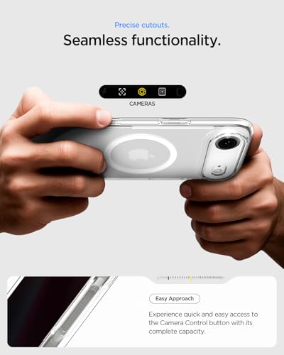 Image of Spigen for iPhone Air Case, Ultra Hybrid MagFit [TPU Covered Camera Control] [Anti-Yellowing] [Compatible with Magsafe] - Frost White