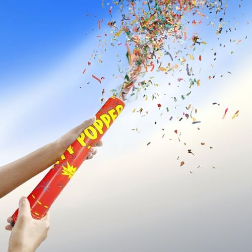 Party Propz Multicolor Party Poppers for Birthday- 4 Pcs (30 cm) Birthday Poppers Blast | Confetti Popper | Party Poppers For Wedding | Party Decoration Items (Cardtsock)