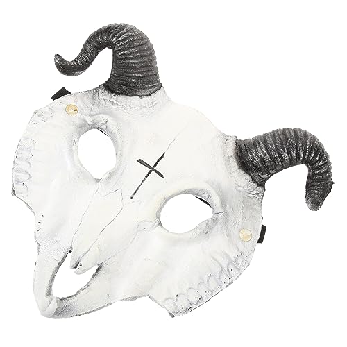 VICASKY Skull Sheep Mask Masquerade Carnival Mask Fine Craftsmanship and Comfortable Pu Material