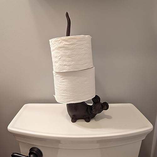 Cast Iron Mouse Bathroom Toilet Tissue TP Roll Kitchen Paper Towel Holder Heavy Stand Home Decor by Generic - Used condition - Image 3