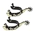 UNISTRENGH 2Pcs Western Spurs Vintage Carved Spurs Retro Bronze Low Carbon Steel Horse Spurs with Turnable Gear, for Horse (Brown/Cowboy (Bronze Color))