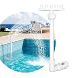 Awvlvwa Adjustable Pool Fountain with 5 Spray Heads – 360° Direction Control, Energy-Efficient Cooling Waterfall Sprinkler & Aerator for Above/In-Ground Pools – Decorative Water Feature (White-2)