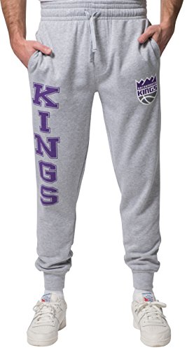 Ultra Game NBA Sacramento Kings Mens Basic Soft Terry Jogger Pants, Right Leg Logo, X-Large