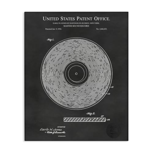 Vintage Music Diagram Record, 24 x 30 Inch Canvas Wall Art