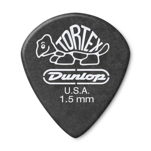 Dunlop 482P1.5 Tortex® Pitch Black Jazz III, 1.5mm, 12/Player's Pack