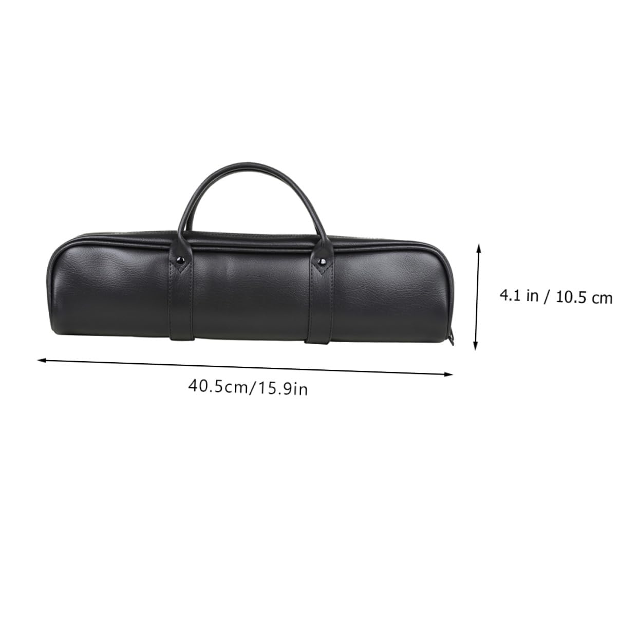 Étui à Flûte Noir en Cuir, Modèle 16 Trous, Paquet de Rangement