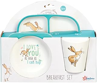 Rainbow Designs Guess How Much I Love You - Breakfast Set for Small Children, Toddlers and Baby Perfect Newborn Gift, 3 Pieces