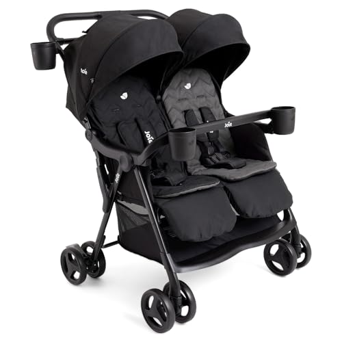 Image of Joie Baby, Rosemary Side-by-Side Double Stroller - Lightweight, Compact, and Comfortable Side-by-Side Stroller for Twins or Siblings (Shale & Thunder)