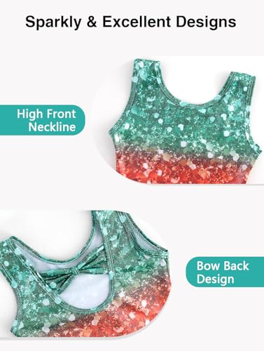 HOZIY Gymnastics Leotards for Girls with Shorts Biketards Dance Tumbling Outfits Matching Scrunchies 1-12 Years Old