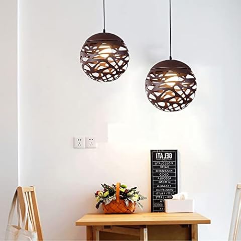 MOSSODOR Giada Copper Ball Coffee Cutouts Indoor Ceiling Pendant Light Shade LED Retro Industrial Metal Light Cover
