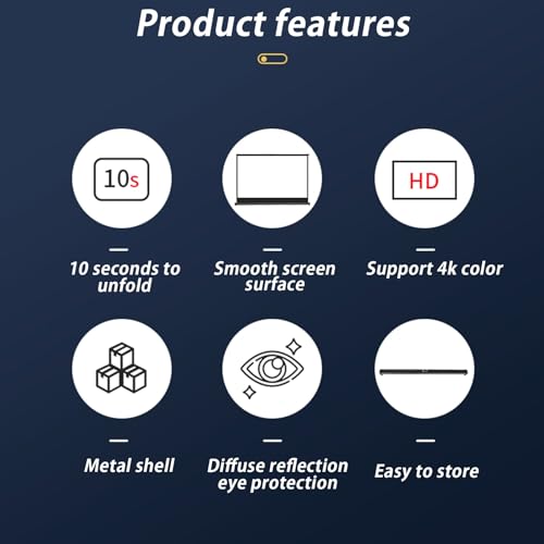 Pantalla portátil para proyector 50" 16:9 HD 4K miniatura 3