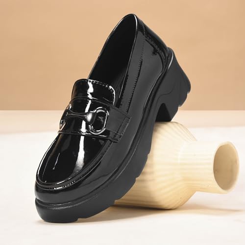 Image of JM LOOKS Women's Stylish Loafers Chunky Sole for Slip On Casual Shoes for Work & Office