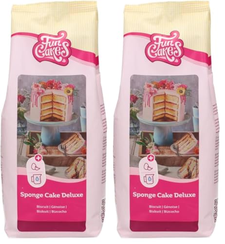 FunCakes Preparado para Bizcocho Deluxe: Fácil de Usar, Bizcocho Maravillosamente Ligero, Perfecto para Decoración de Pasteles, Calidad de Pastelería, Base para Pasteles, Halal. 1 Kg. 1000 g