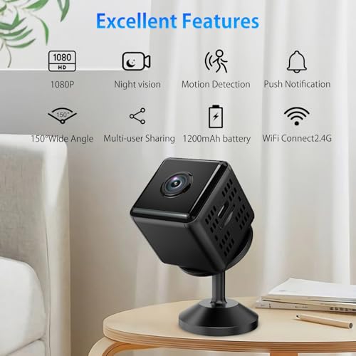 Image of Hidden Camera,1080P WiFi Spy Camera - with Night Vision & Motion Detection, Wireless Indoor Security Camera for Pet /Baby /Nanny, App Live Feed, Smallest Smart for Home Monitoring