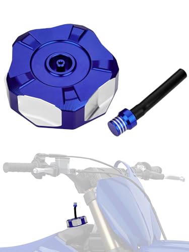 Image of JFG RACING Dirt Bike Gas Cap,CNC 6061 Aluminum Fuel Tank Cap with Vent Hose for YZ250 YZ85 YZ125 04-23 /YZ250F YZ450F 04-13 /YZ125X 17-23 /YZ250X 16-23 /WR250F 03-09 11-13 /WR450F 03-09 11-15 Blue