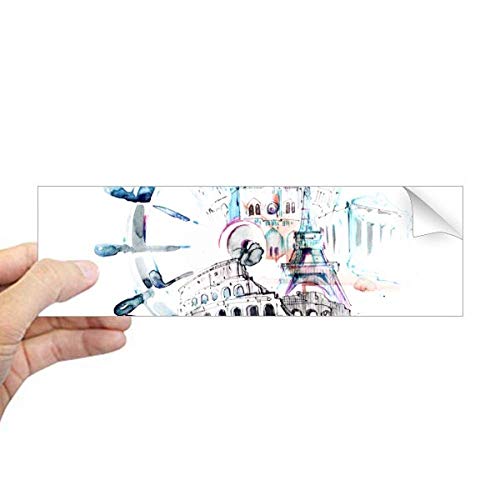 Sticker rectangulaire fenêtre globe Big Ben Tour Eiffel DIYthinker - 2