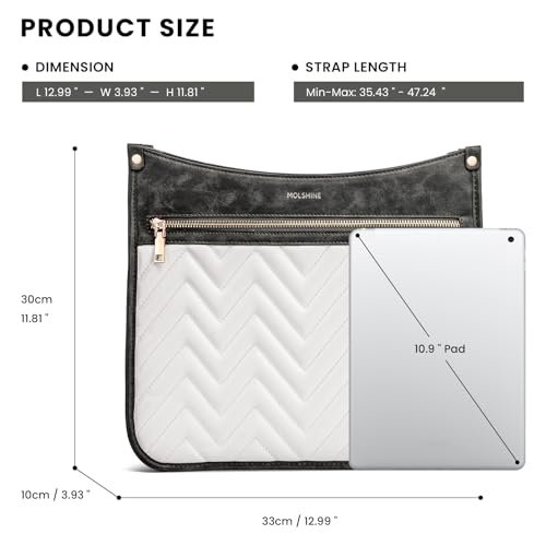 molshine Quilted Crossbody Bags for Women, Medium PU Leather Crossbody Shoulder Handbag with Adjustable Wide Strap DLK00392