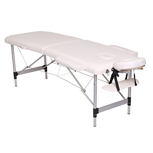 Preisvergleich Produktbild dibea MT00571, 2-Zonen Massagebank, Aluminiumgestell, höhenverstellbar, weiss
