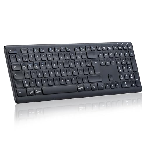 CITLLA K9300 Teclado inalámbrico Bluetooth, teclado silencioso multidispositivo para Windows, tamaño normal, teclado digital, teclas multimedia, batería larga, compatible con ordenador, PC
