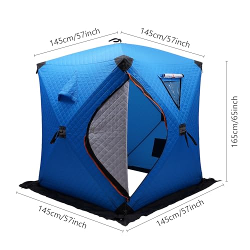 Carpa para pesca en hielo 1-2 personas, azul miniatura 2