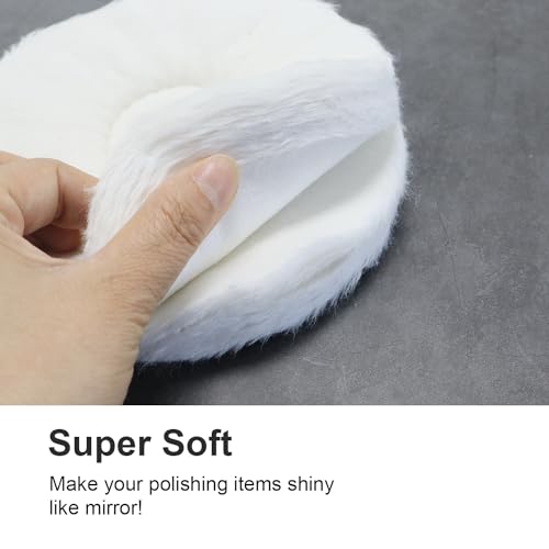 Image of SCOTTCHEN Polishing Wheel 6 inch x 1 /2 inch Arbor Soft Flannel 30plys for Bench Grinder - 2 Pack