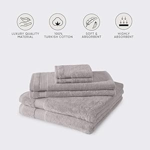Classicturkishtowelscttluxury6piecetowelset100turkishcottonquickdryinghighlyabsorbentcomfyincludes2bathtowels2handtowels2washclothslightgrey  Urban Country Home Decor Classic turkish towels ctt luxury 6 piece towel set 100 turkish cotton quick drying highly absorbent comfy includes 2 bath towels 2 hand towels 2 washcloths light grey  urban country home decor