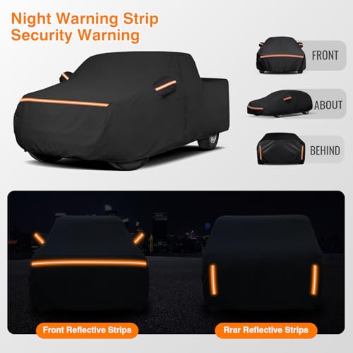 Image of Waterproof Car Cover for 1994-2008 Dodge Ram 1500 Regular Cab 6.5ft Bed | Heavy Duty Full Pickup Truck Car Cover with Zipper Door and Reflrctive, for Ram 1500 2-Door Club Cab Short Bed 1994-2002
