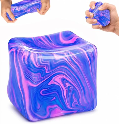 Cube Fidget Toys Anti Stress Cube Squishy,Anti-Stress en Forme De Glaçon,Jouets À Presser Cubes,Doux Squeeze Antistress Balle,Toucher Doux Et Froid pour...