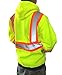 NY GOLDEN FASHION Hi Vis High Visibility Reflective Construction Work Fleece Hoodie Sweatshirt Jacket with Hood (Neon Yellow, L)