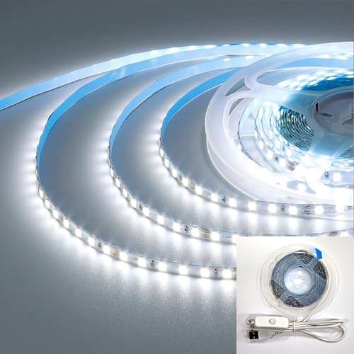 Tira de LED flexible USB 2m blanca fría con interruptor miniatura 5