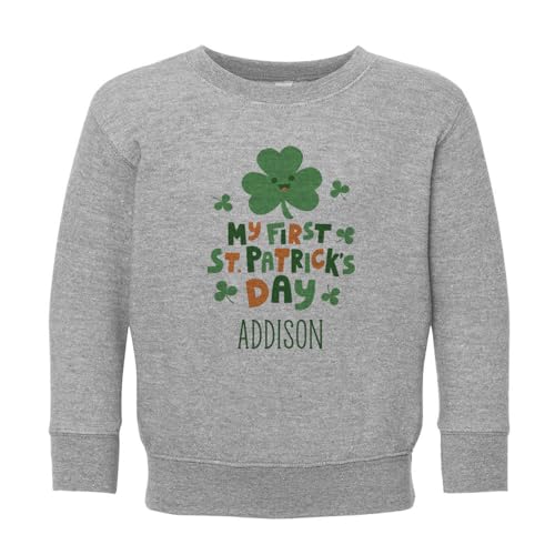 My First St. Patrick's Day Addison Kids Sweatshirt Toddler 4T Heather Grey