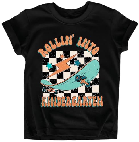 Image of Rollin Into Kindergarten Shirt Boys Girls First Day of Kindergarten Shirts